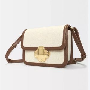 Maje Leather and Material Crossbody Bag
